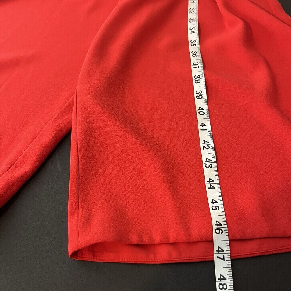 Karen‎ Millen Red Wide Leg Cropped Jumpsuit V Neck Size 10 *missing Belt​​ - Picture 9 of 9